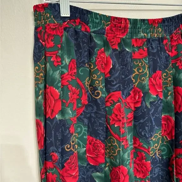 Vintage 90s Floral Pleated Midi Skirt - Size 14 - Picture 3 of 5